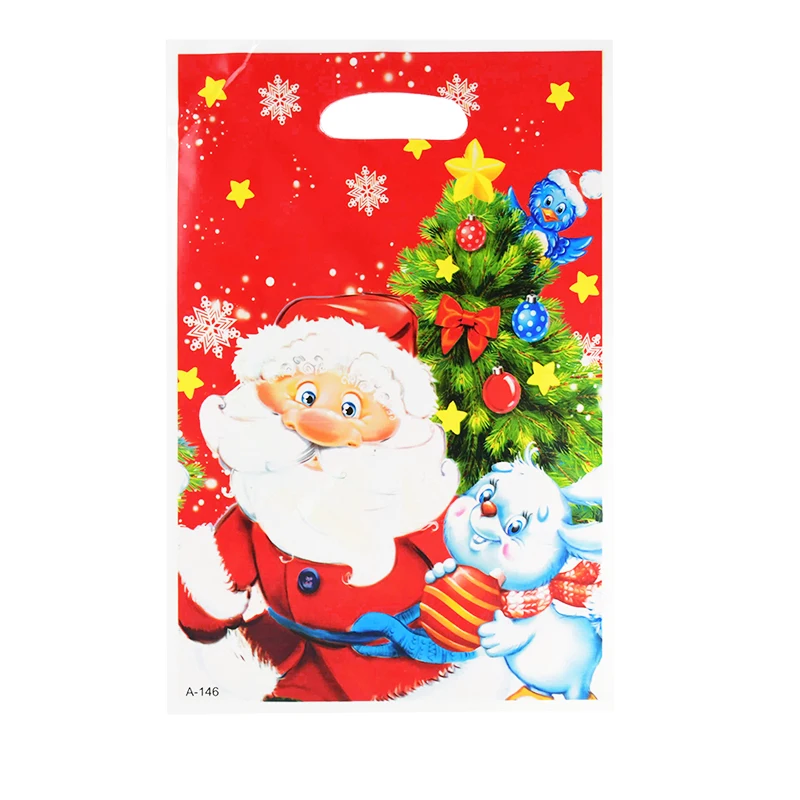 10 Pcs Gift Bags Portable Santa Claus Candy Container Party Supplies for Party 