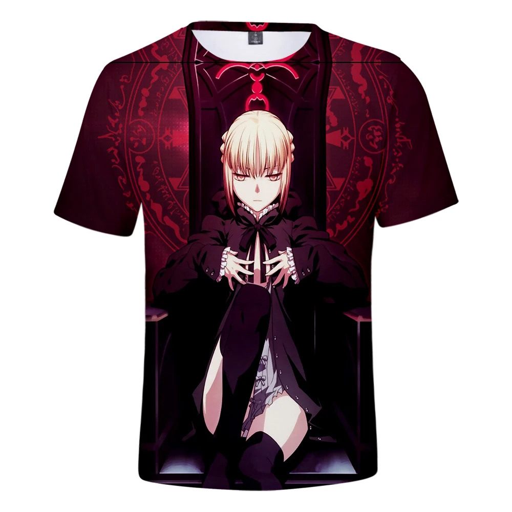 3D Anime The night of fate t-shirt Men Women Summer t shirts Fateful night-cup heaven T Men's Cool O-Neck Tees Top | Мужская одежда