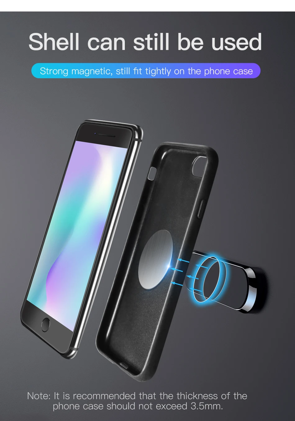!ACCEZZ 1 Set Car Phone Holder Magnetic For iphone X Samsung Huawei Xiaomi Metal Magnet Mobile Phone Car Mount Stand GPS Bracket (13)