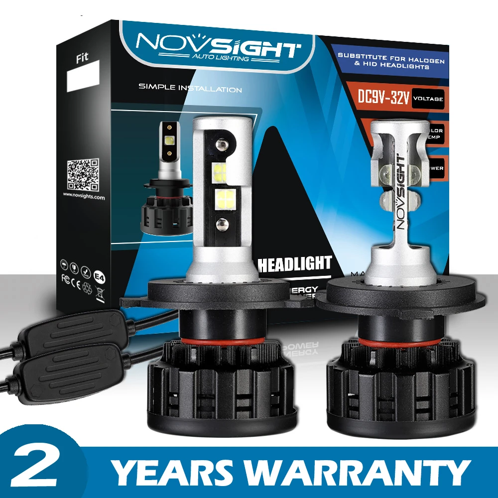 NOVSIGHT H7 светодиодный автомобильный фонарь H1 H3 H11 H8 H9 H13 9005 9006 9007 12 В 6500K 60 Вт