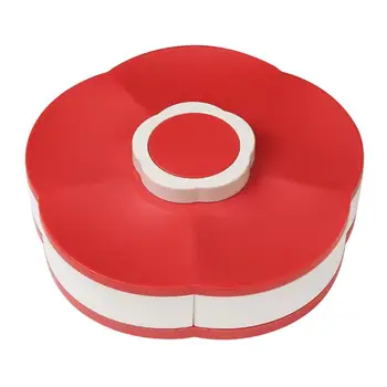 

Candy Storage Box Flower Petal Fruit Plate Nuts Snack Tray Rotating Flowers Food Gift Box for Party Wedding Container