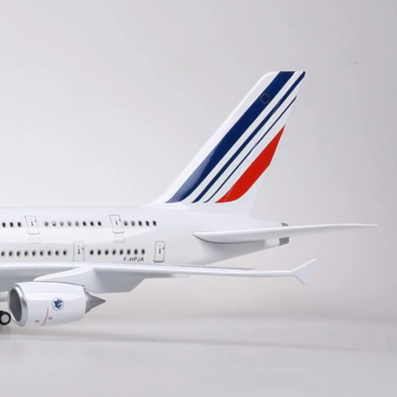 1: 160 масштаб 50,5 см самолет Airbus A380 Франция авиакомпания Модель W светильник и колеса литья под давлением пластиковая Смола самолет для сбора шоу