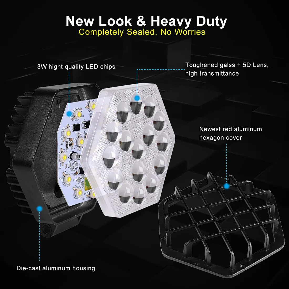 2 шт. Led рабочее освещение автомобиля кубики " 48 Вт 5D 4800LM внедорожный светильник туман вождения Точечный светильник s водонепроницаемый для грузовиков Джип лодки SUV