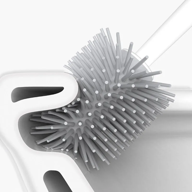 XIAOMI YJ Vertical Toilet Cleaning Brush Soft Glue Bristles Toilet Brush Scrubber Clean Handle Corner Brush Bathroom Toilet Tool (1)