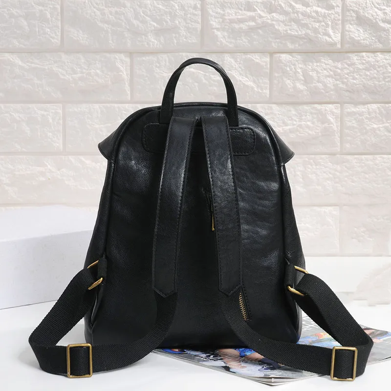 Vintage Natural Leather Backpacks For Women