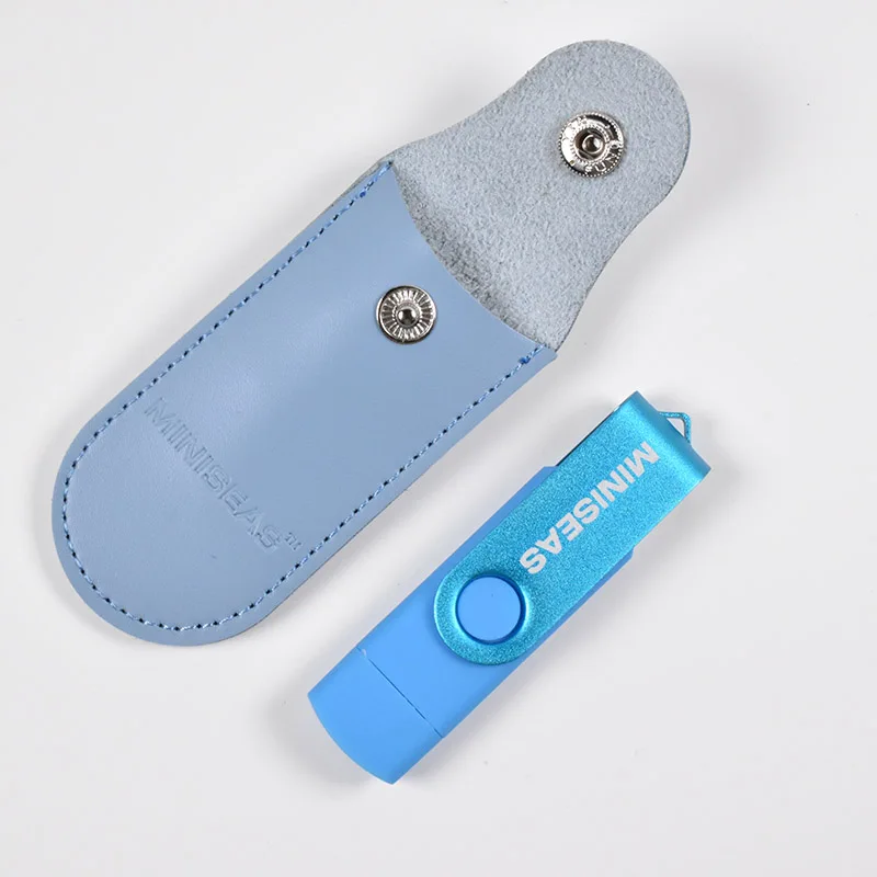 Lblue with Lblue bag USB2.0 OTG 64GB привод USB флэшер внешний запоминающий стержень 32GB 16GB миниатюрный USB запоминающий стержень - Цвет: Lblue with Lblue bag