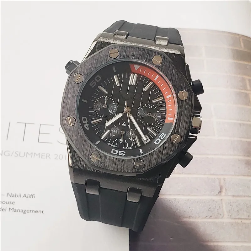 Brand Full-featured Bracelet Casual Quartz Watch 007 Top Real Leather Watch strap Belt Men's Men's Watch Hot Sale