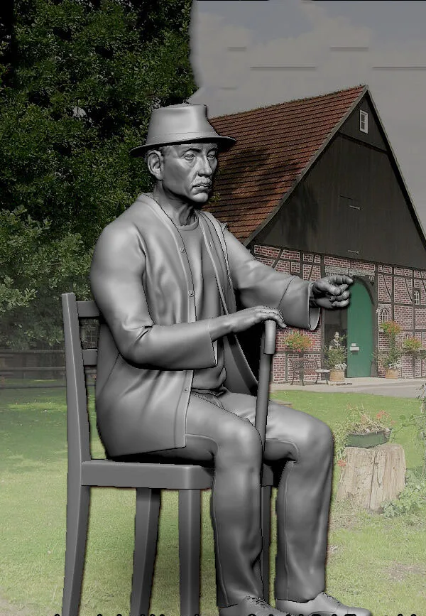 

1/35 Resin Model Building Kit Figure Old man