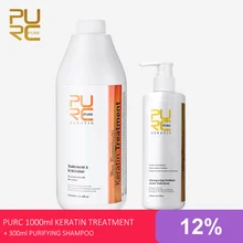

PURC 12% Keratin Hair Treatment & Shampoo For Frizzy Curly Hair Care Products Set Straightening Hair Brazilian Smoothing Keratin