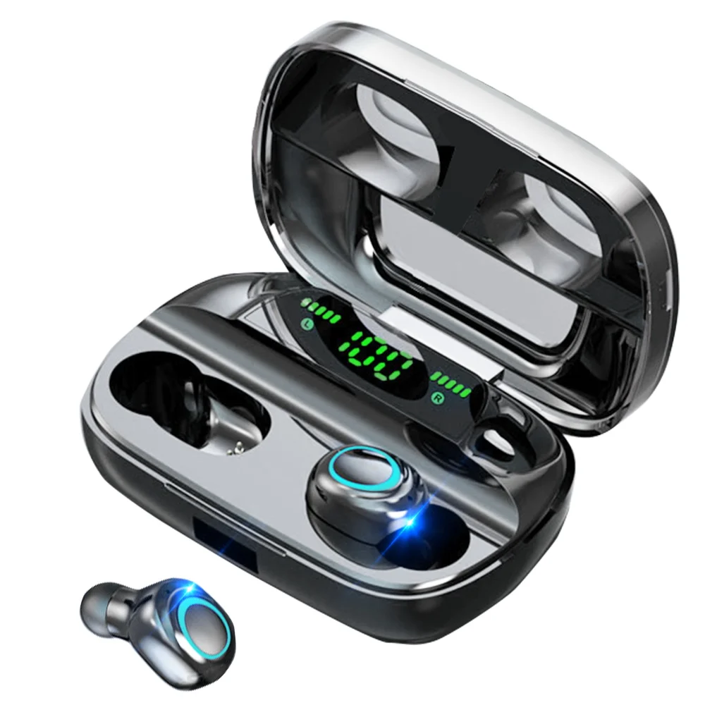 Новинка 2020 bluetooth гарнитура мини наушники со светодиодным дисплеем беспроводные