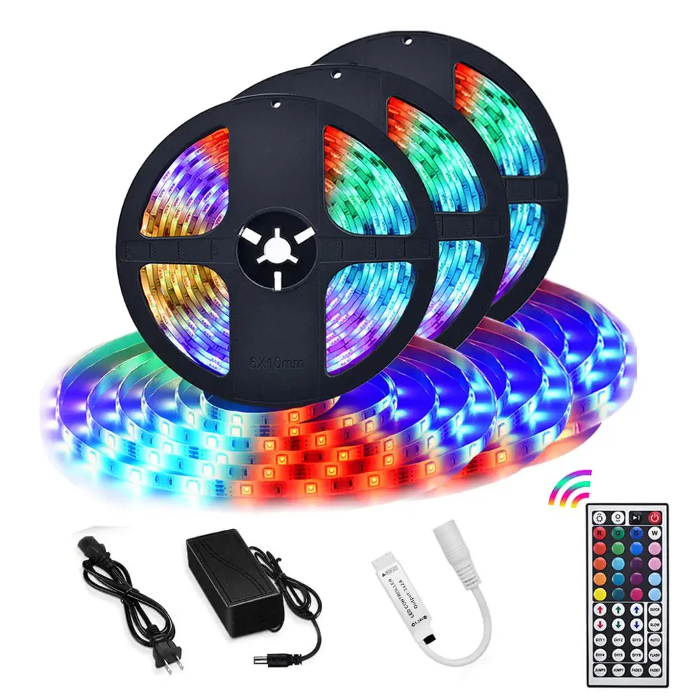 Светодиодные ленты светильник s 5050RGB 5 м 10 15 Цвет меняющийся светодиодный полосы