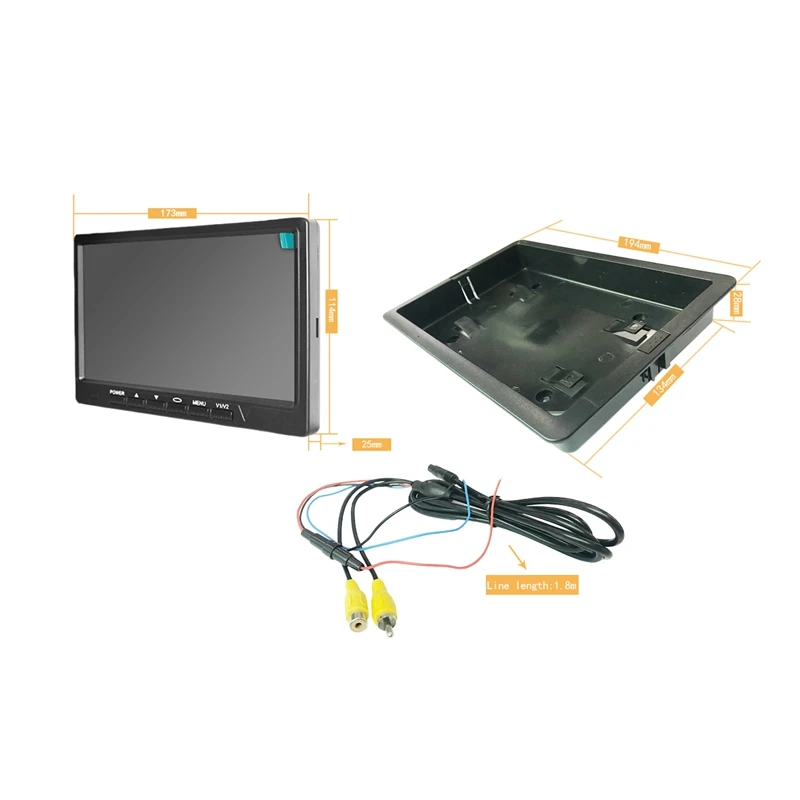7 дюймов Tft Lcd монитор Hd Цвет автомобильный монитор заднего вида 2 канала видео Вход Авто Запчасти