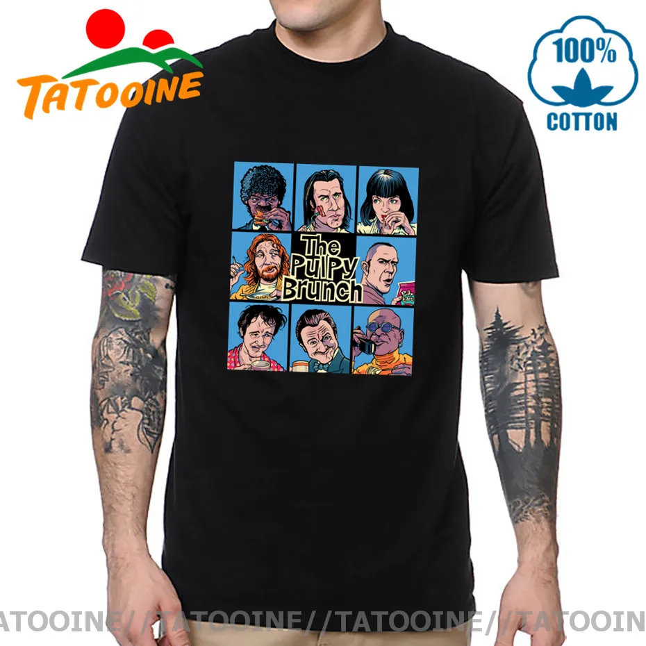 Tatooine The Pulpy Brunch T shirt men Funny Pulp Fiction T-shirt Quentin Tarantino TV Show Mia Wallace Jules Character print tee | Мужская