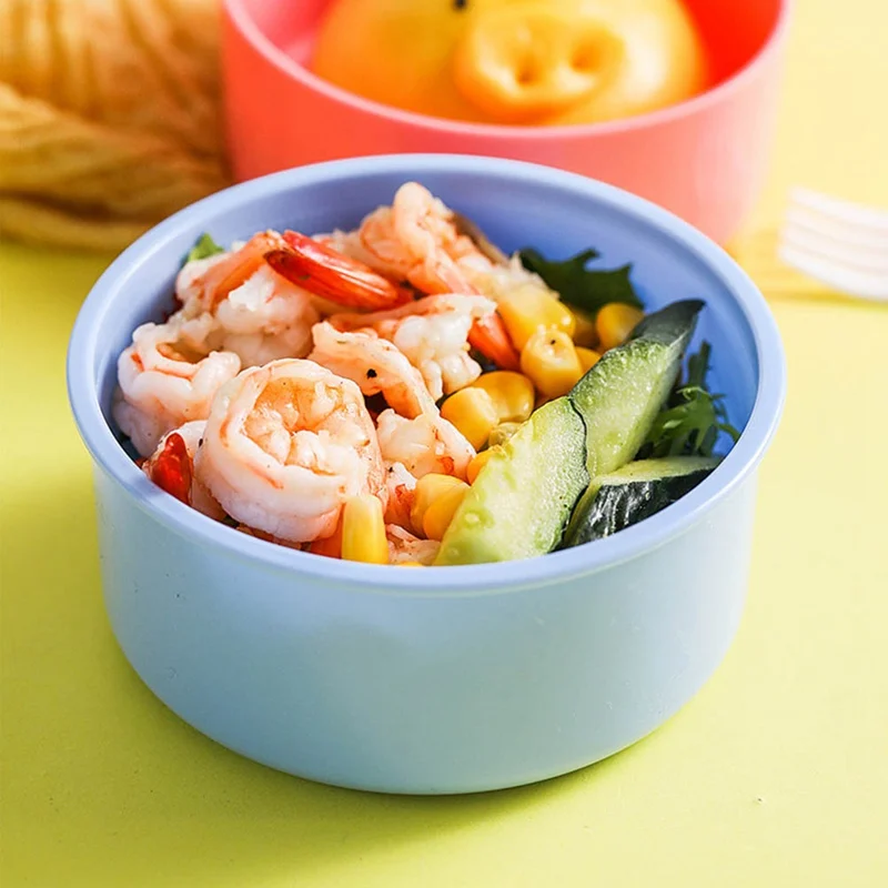 Портативный Круглый мультяшный Ланч-бокс пластиковый двухслойный микроволновая печь Ланч-бокс контейнер для еды столовая посуда для детей студентов