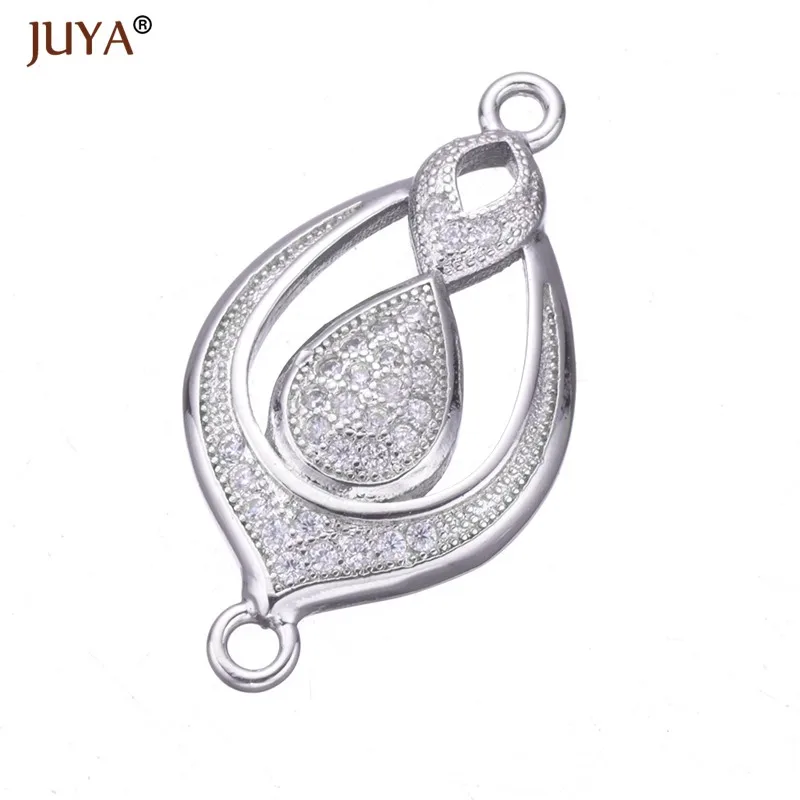 silver Серия 10 стилей Модный CZ Кристалл Разъем Подвески Diy ювелирных изделий браслет аксессуары материалы ручная работа, сделай сам, ремесло для бижутерии - Цвет: silver
