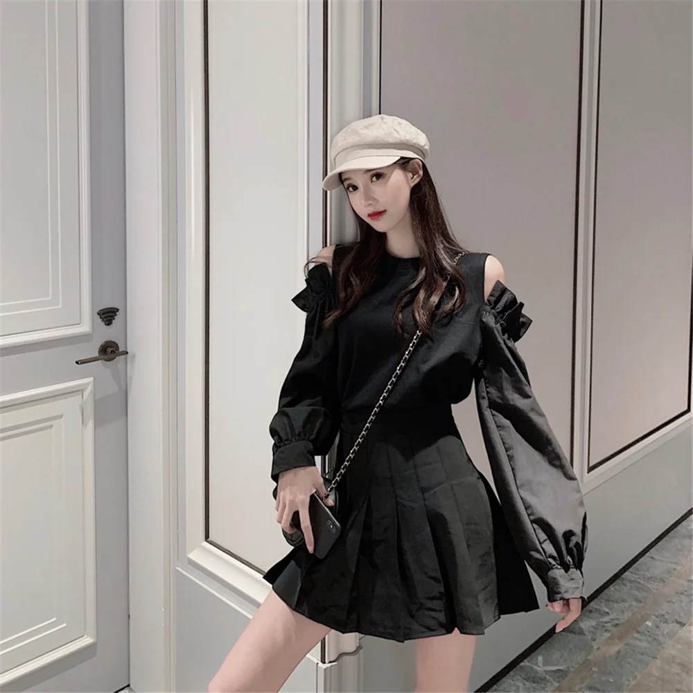 WHITNEY WANG Весенняя модная уличная одежда с вырезами на плечах Лоскутная Толстовка женские толстовки пуловер