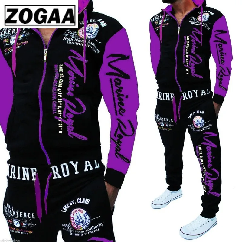 ZOGAA, мужской спортивный костюм, куртка с капюшоном, спортивный костюм для мужчин s, спортивные костюмы, фирменная Новинка, спортивная одежда для мужчин, набор для бегунов, спортивный костюм с принтом, мужская одежда