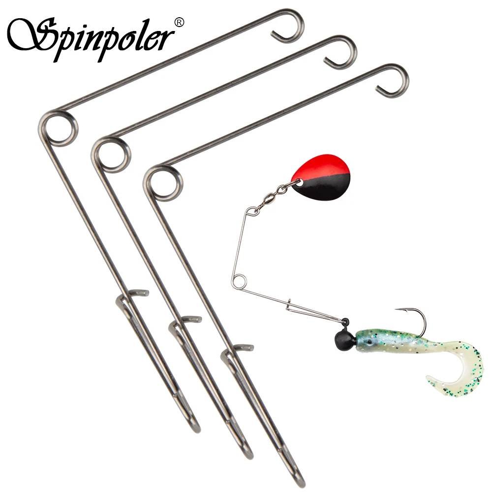Spinpoler Spinnerbait Arm Rubber Jig Stainless Wire Swivel DIY Fishing
