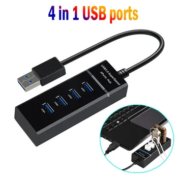 

4 Ports 4-In-1 USB HUB Adapter USB 3.0 Dock Fast Transfer Splitter Extention Data Transfer for computer notebook