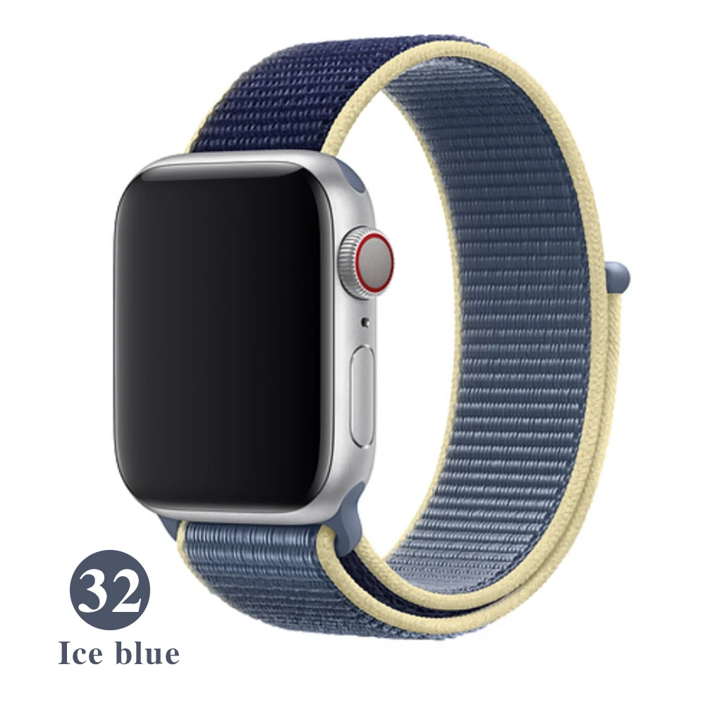Спортивный ремешок для apple Watch 42 мм с iwatch 38 мм 44 мм 40 мм correas apple Watch 5 4 3 браслет нейлон 2/1 - Цвет ремешка: Ice blue