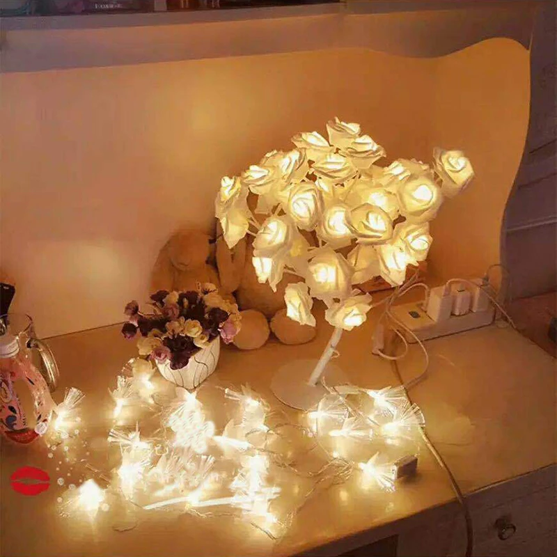 24/32 светодиодный светильник, ночник, романтический цветок, теплый светильник с розами, украшение для свадьбы, праздника, настольная лампа, прикроватный Декор для спальни