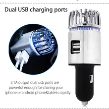 Auto Luft Reiniger 2 in 1 Negative Lons mit Dual USB Ladegerät Ionisator Lufterfrischer Ionic Geruch Eliminator Rauch Bakterien luftreiniger(China)