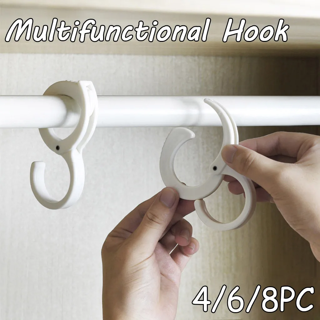 2/4/6/8PC Multifunction Adjustable Lock-Type S-Shaped Coat And Hat Hook Hanger Hooks Home Storage Organizers | Дом и сад