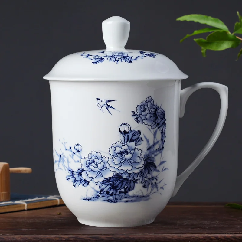 Jingdezhen чайная кружка 900 мл керамические кофейные кружки большой объем для воды чашки чая чашки Посуда для напитков чайный набор кунг-фу контейнер Декор - Цвет: F Style