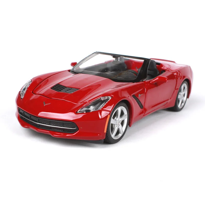 Corvette-Red Бутик серии 1:24 Chevrolet Corvette спортивный автомобиль сплав модель, моделирование литой коллекции Подарочное украшение - Цвет: Corvette-Red