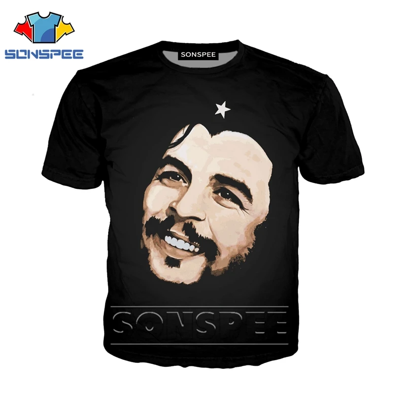 Футболка с 3d принтом аниме уличная одежда, мужской и женский костюм Che Guevara модная футболка детские футболки Harajuku, Забавные футболки homme, футболка S69