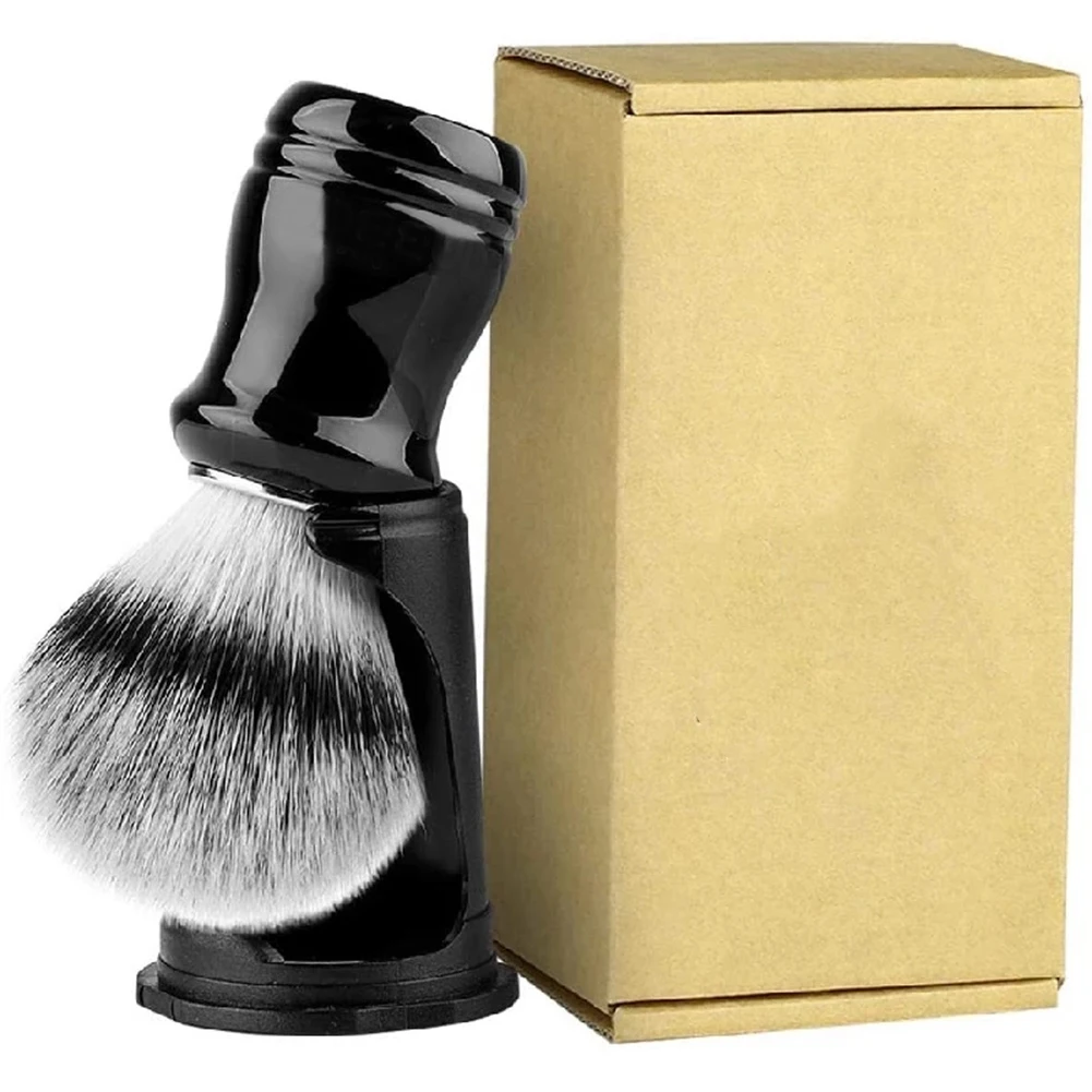 22mm Synthetic Badger Shaving Brush with Black Holder Stand 2IN1 Resin