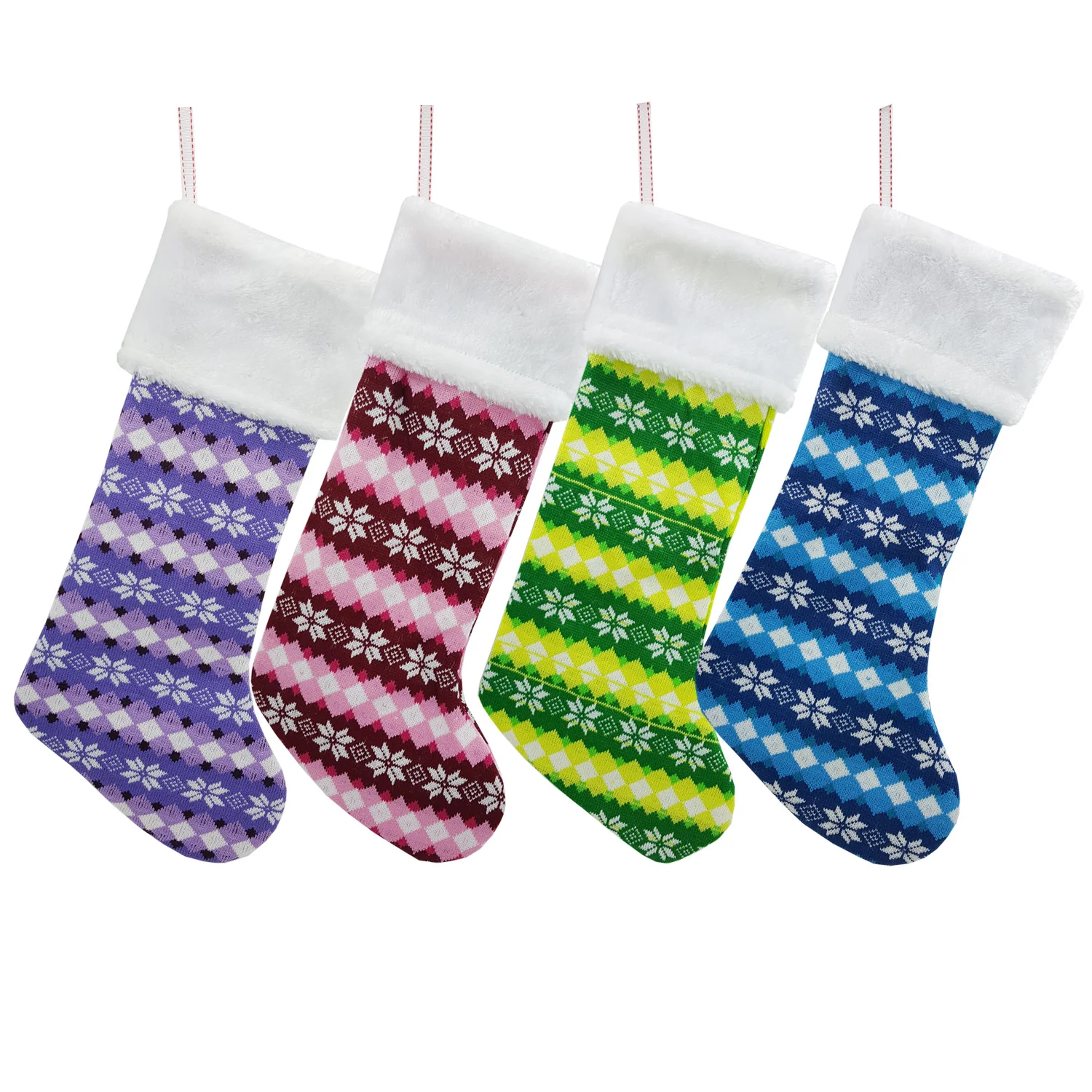 Новинка 4 шт./компл. вязаные рождественские чулки большие подарочные пакеты