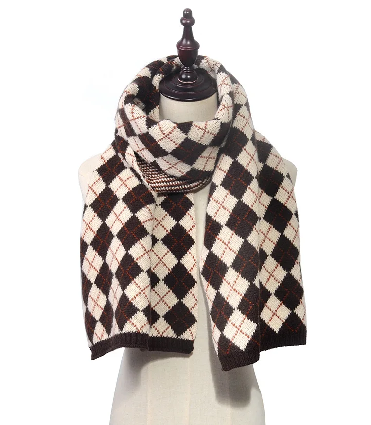Christmas Pure Cotton Lady Big Shawl Imitation Cashmere Scarf Soft Skin-friendly Thickening Warm Letter Printing Shawl Scarf