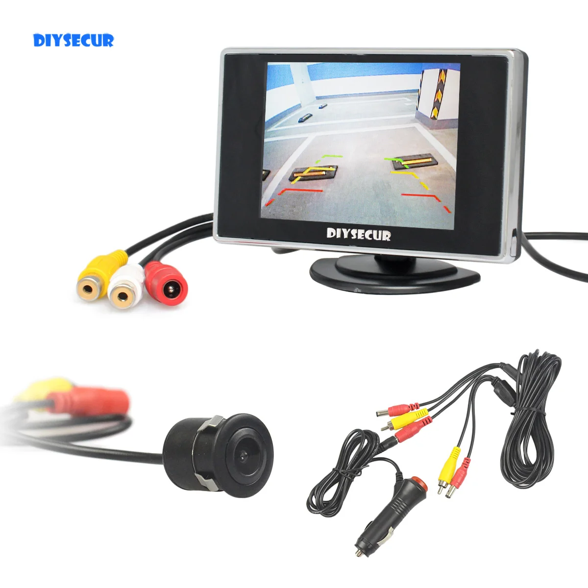 DIYSECUR проводной 3," TFT ЖК-монитор для автомобиля, водонепроницаемая автомобильная камера заднего вида, камера заднего вида, Система помощи при парковке