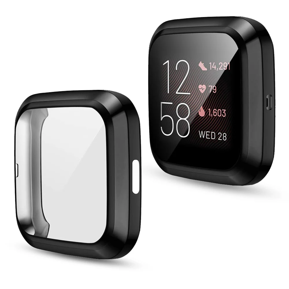 Совместим с Fitbit Versa2 полное покрытие чехол здания Экран протектор|Часы Чехлы| |