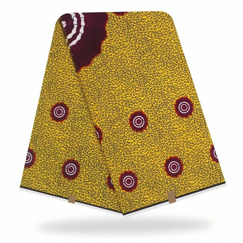 

Nigerian Wax Prints Fabric 100%Cotton Veritable High Quality African Wax Printed Fabric 6Yards/Pcs For Women Dress HL20-22