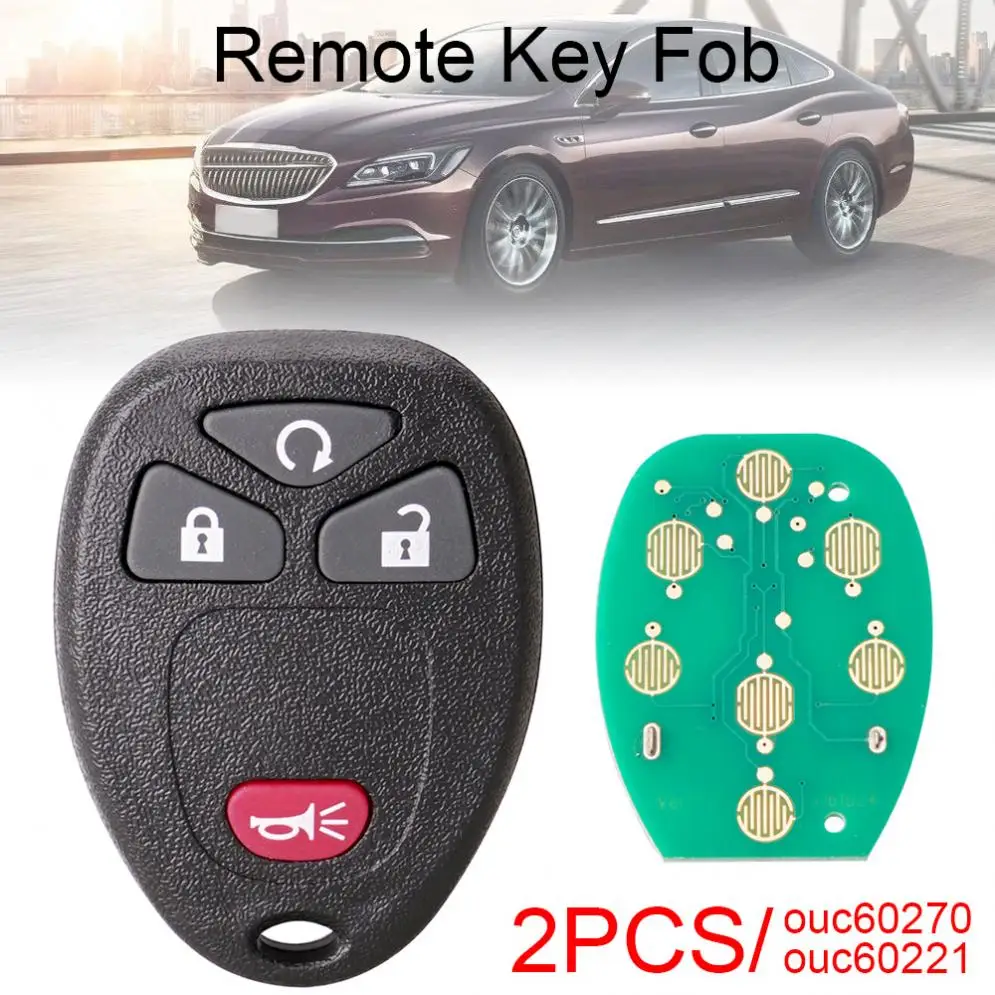 

2pcs 3+1 Buttons Car Remote Key Fob OUC60221 / C60270 Fit for Chevy Silverado Traverse Avalanche Equinox Express