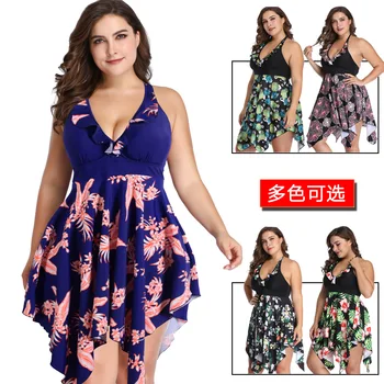 

Bikini Set Large Cup Swimwear Women Retro Halter Neck Cross Swimming Suit High Waist Big Size Swimsuit Biquini Plus Size XXL-6XL