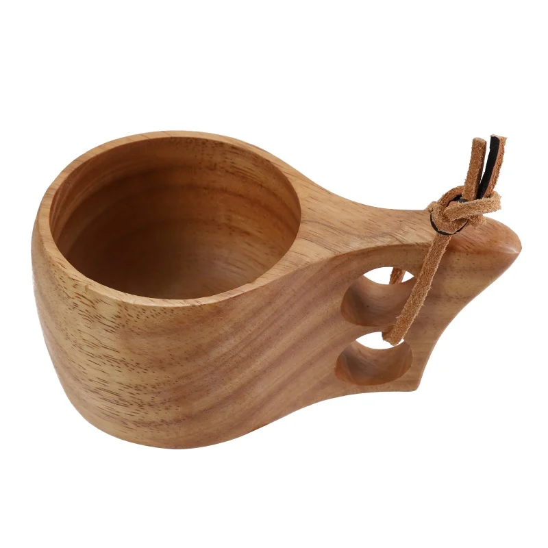 Eco-Friendly Wooden Mug Cup with Handle Portable Traditional Lightweight Coffee for Kitchen Picnic Outdoor Travel Camping | Дом и сад