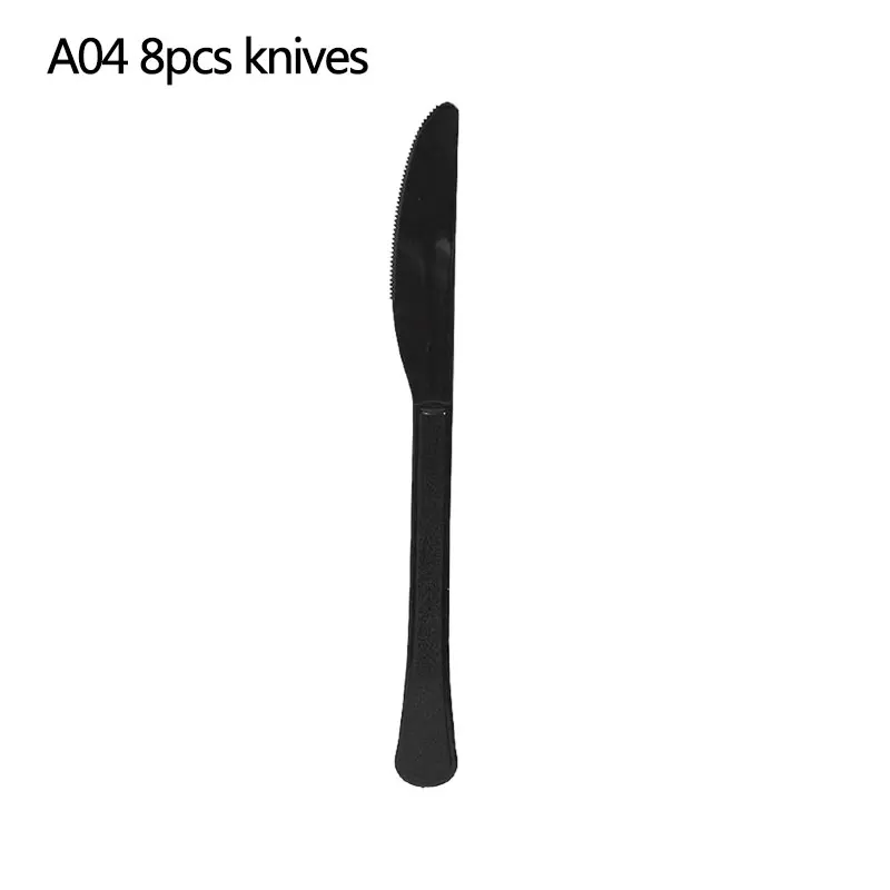 a04-8pcs knives 40-ой день рождения Золотой С Днем Рождения шар фольга 40-ой шар черный баннер фоторамка с днем рождения Принадлежности Декор - Цвет: a04-8pcs knives