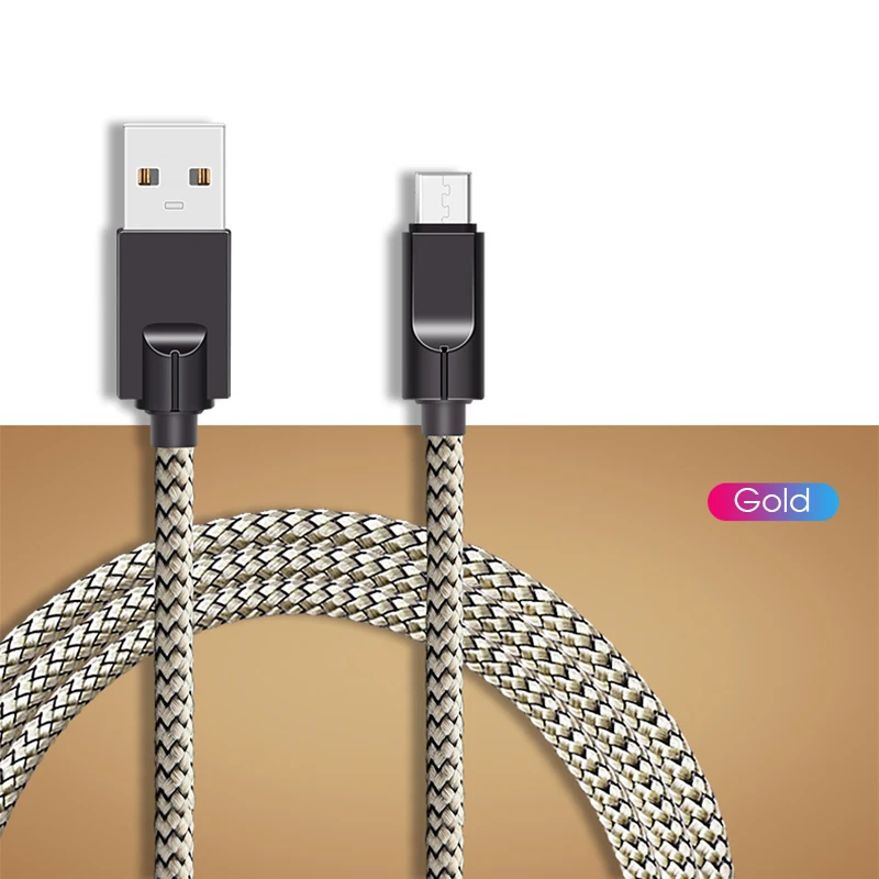 2.5A Быстрая зарядка Micro USB кабель для передачи данных для samsung из цинкового сплава армированный тканый кабель для быстрой зарядки передачи данных мобильный телефон USB кабель
