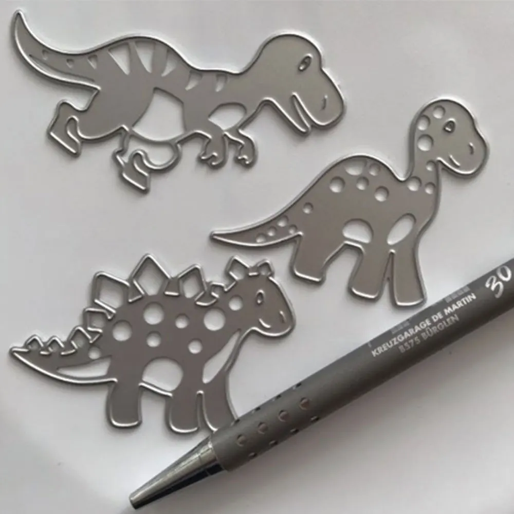 

Metal Cutting Dies 3PCS Lovely Dinosaurs Stencils for Scrapbooking DIY Photo Album Paper Card Decorative Craft Embossing