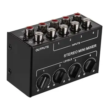 

CX400 Mini Passive Stereo Mixer Rca 4-Channel Passive Mixer Small Mixer Mixer Stereo Dispenser for Live Studio