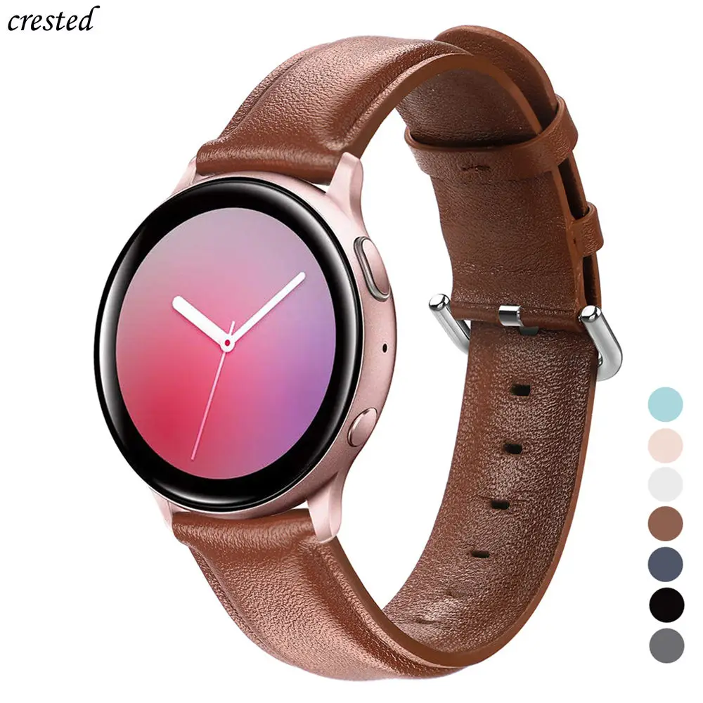 Кожаный ремешок для samsung Galaxy watch active 2 ремешок 44 мм 40 мм gear S2 huawei GT2 42 мм 20 мм ремешок для часов браслет ремешок для часов 20