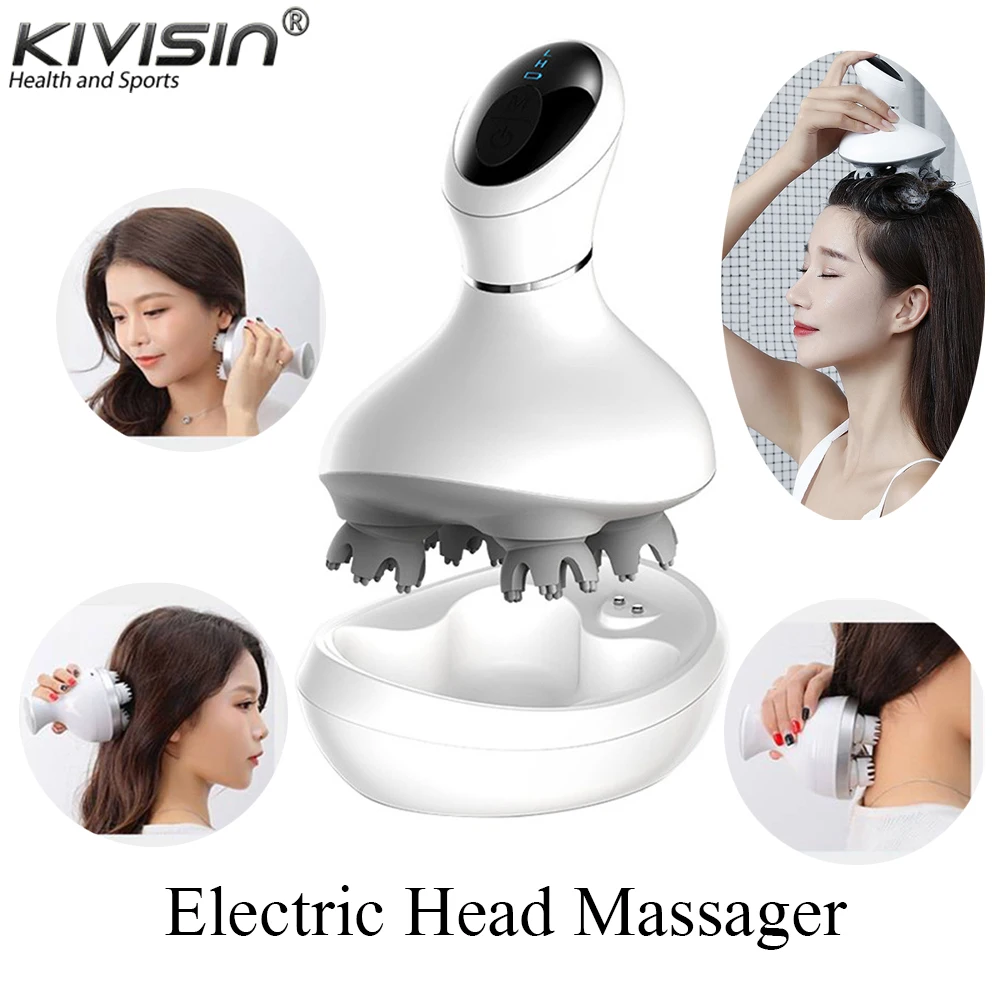 3d Waterproof Electric Head Massager Wireless Scalp Massage