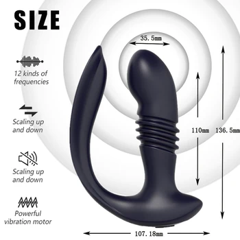 Thrusting Anal Plug Vibrators For Men Prostate Massager Masturbators Women Vagina Stimulator Dildos Big Butt Plug Intimate Toys 5