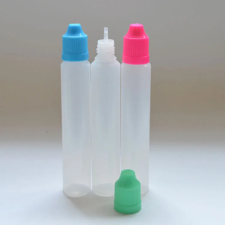 100 шт. мягкие PE пустые E-Liquid 30 мл ручка форма пластиковая бутылка с красочным колпачком длинный тонкий капельница бутылка бесплатная