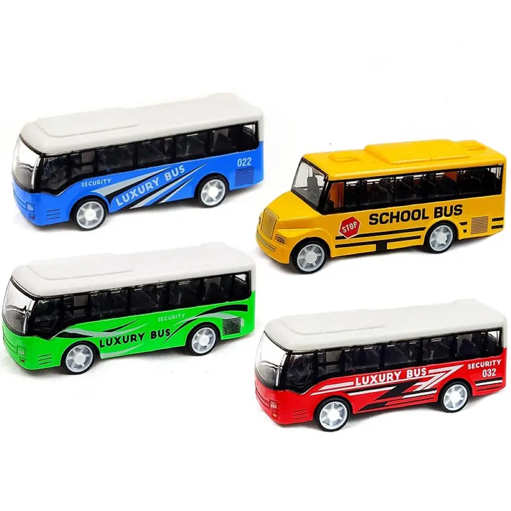 

Kid Mini Simulation Pull Back School Luxury Bus Model Collectible Toy Desk Decor