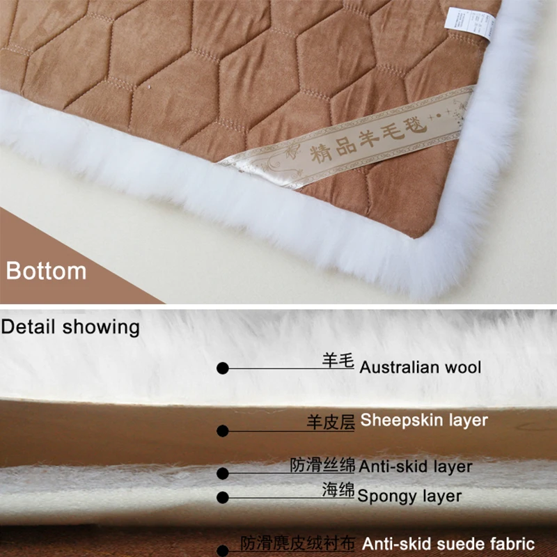 Wool Real Sheepskin Carpets For Living Room Bedroom Fur Rug Long Hair Soft Carpet And Rugs Kids Room Thicken Children Play
