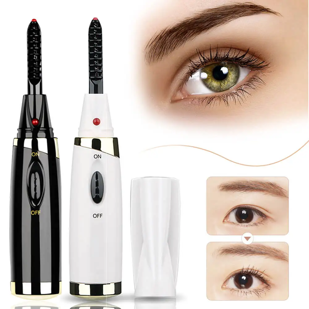 

Mini Heated Eyelash Curler Electric Mascara Long Lasting Eye Lashes Curling Cosmetic Beauty Instrume Eyelash Styling Makeup Tool